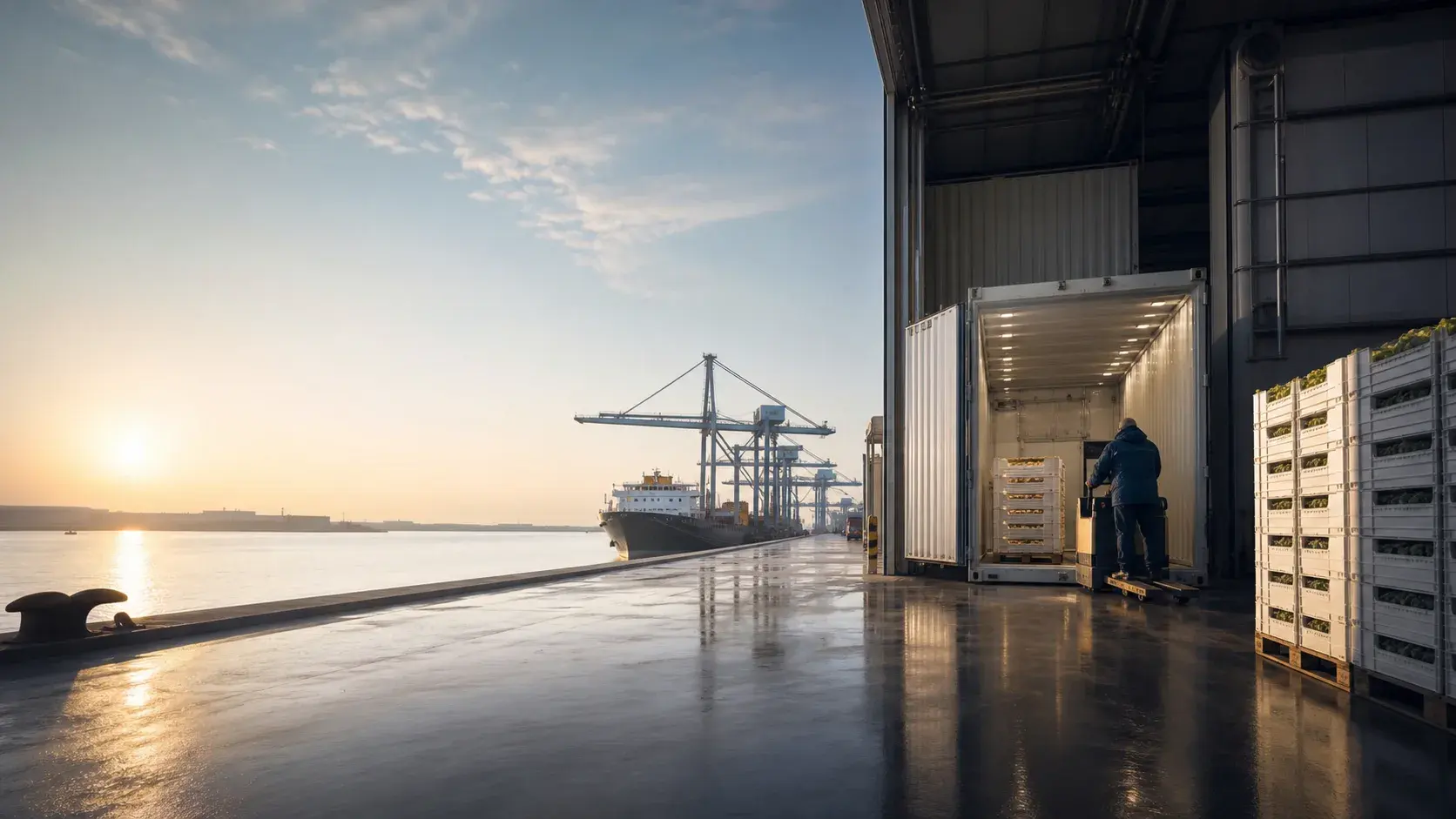 European port and cold-chain logistics environment